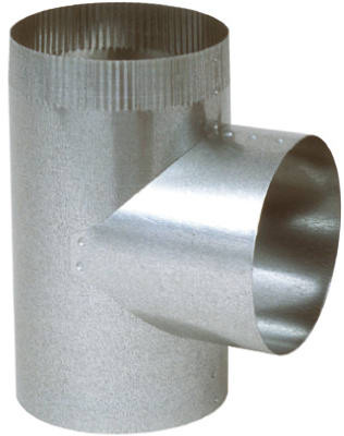 HVAC Straight Tee, Galvanized, 30 Gauge, 3 x 3 x 3 In.