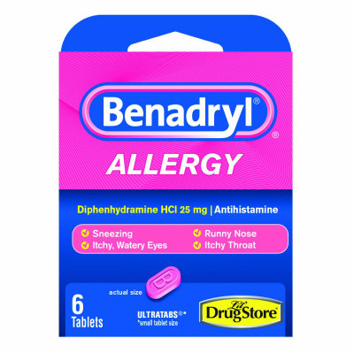 Benadryl Allergy Relief, 25mg, 6-Ct.