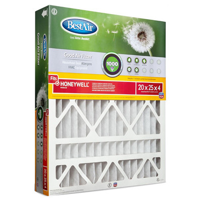 20x25 x 4 In. Honeywell Pleated Air Filter, MERV 8, Electrostatically Charged, 1 Year (3 pieces)
