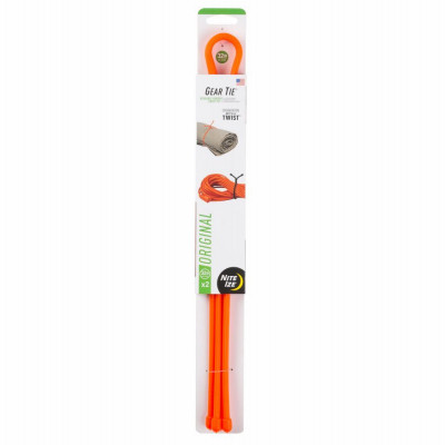 Gear Tie Reusable Rubber Twist Tie, Bright Orange, 32-In., 2-Pk.