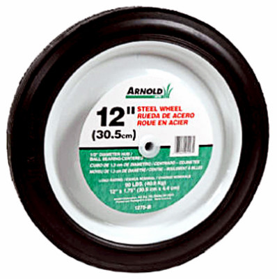 Universal Symmetrical Replacement Lawn Mower Wheel, Steel, 12 In.