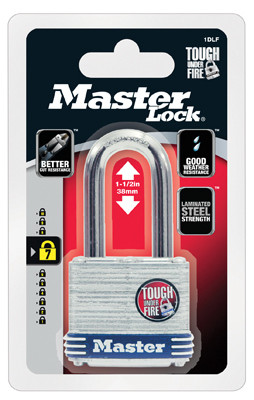 Keyed Laminated Padlock, 1-3/4 In., 1.5-In. Long Shackle