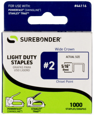 Staples, #2 Light-Duty, 5/16-In., 1000-Ct.