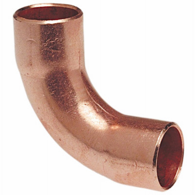 Copper Pipe Elbow, 90 Degrees, Long Turn, 1/2 In. CxC