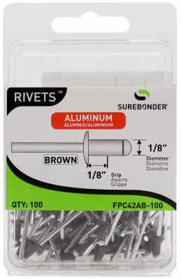 100-Pack Short Brown Aluminum Rivets