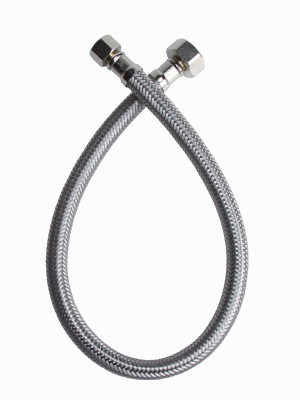 16-In. Faucet Connector, Braided Stainless Steel, 3/8 Compression x 1/2-In. FIP
