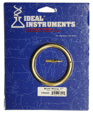 Bull Ring, Self-Piercing, Brass, 3 In.
