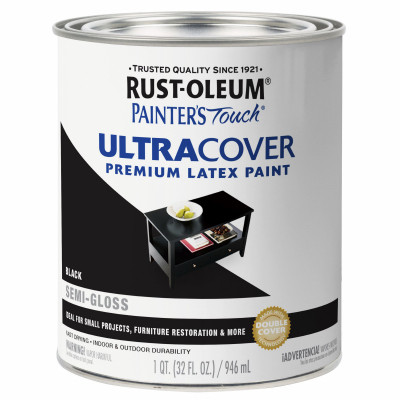 Painter's Touch Premium Latex Paint, Semi-Gloss, Black, 1-Qt.