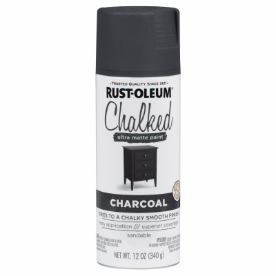 Spray Paint, Chalked Ultra Matte Finish, Charcoal, 12-oz.