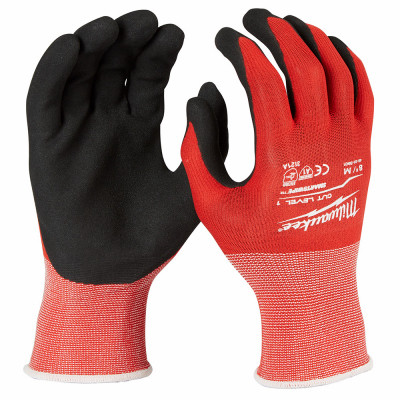 Nitrile Dipped Work Gloves, Cut Level 1, Men's M