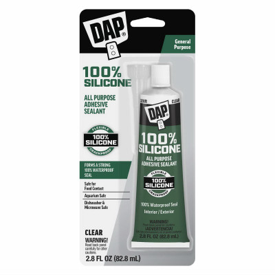 100% Silicone All Purpose Adhesive Sealant, Clear, 2.8 oz.