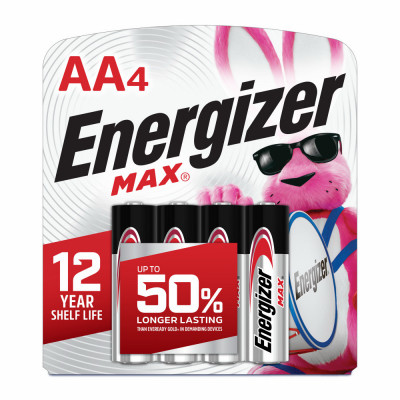 Max AA Batteries, Double A Alkaline Batteries, 4-Pack