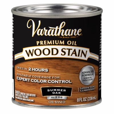 Summer Oak Premium Oil-Based Interior Wood Stain, 1/2-Pt.