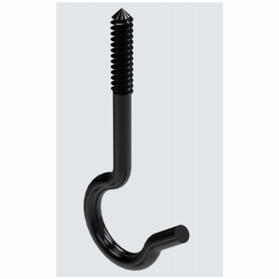 Ceiling Hooks, Black, 25-Lb. Load, 2.5 In., 3-Pk.