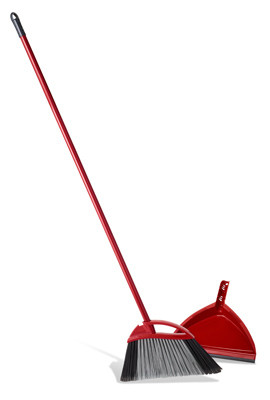Power Corner Broom With Dust Pan, Large Angled Head