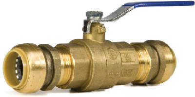 Push On Ball Valve, Low Lead, 1/2-In.