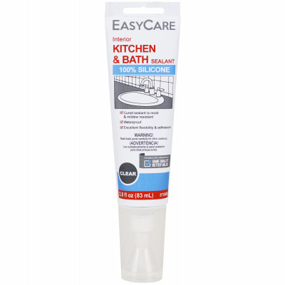 Kitchen & Bath Silicone Sealant, Clear, 2.8-oz.