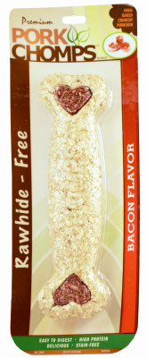 Dog Treats, Premium Bacon Crunchy Bone, 8 In.