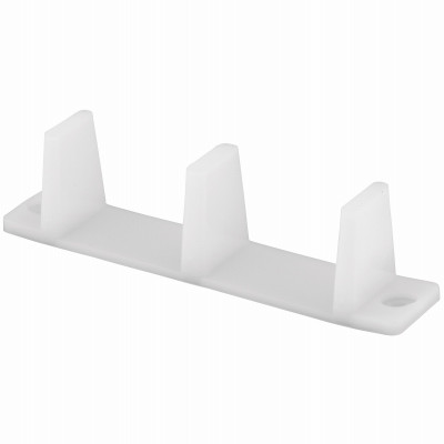 Bypass Sliding Closet Door Bottom Guide, 4-3/16 In., Plastic, White, 2-Pk.