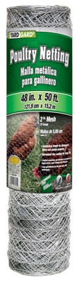 Galvanized Poultry Netting, 2-In. Mesh, 48-In. x 50-Ft.