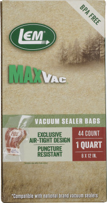 MaxVac Quart Vacuum Bags 8" x 12" 44 Count