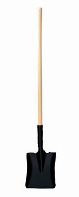 Long-Handle Square-Point Shovel With Lacquered Handle