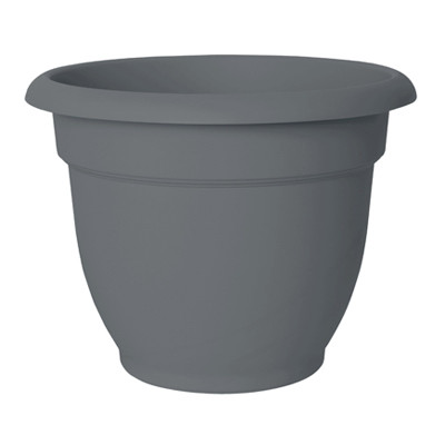 Ariana Planter, Self-Watering, Charcoal Plastic, 12 In.