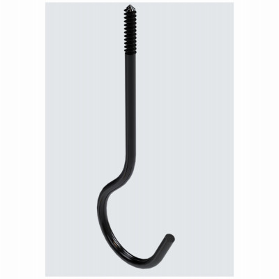 Ceiling Hook, Black, 25-Lb. Load, 6 In.