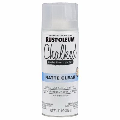Spray Paint, Chalked Ultra Matte Finish, Clear Top Coat, 12-oz.