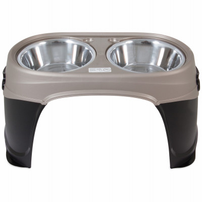 Elevated Pet Bowls, Black/Tan