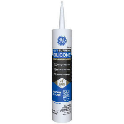 Supreme Silicone Window & Door Sealant, White, 10.1-oz.