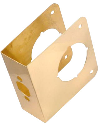 Brass Door Reinforcer, 4-1/2 x 1-3/4 In. Thick