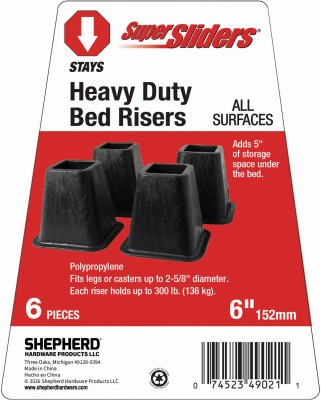 Super Sliders 6 In. Bed Risers (4-Pack)