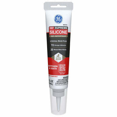 Supreme Silicone Kitchen & Bath Sealant- Squeeze, White, 2.8-oz.