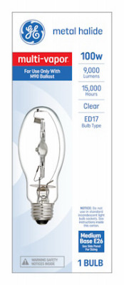 Multi-Vapor Metal Halide Light Bulb, 100 Watt