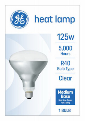 Infrared Heat Reflector Light Bulb, 125 Watt (6 pieces)