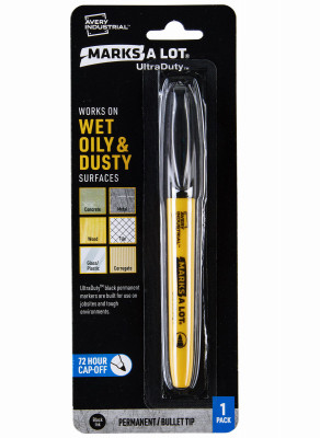 UltraDuty Permanent Marker, Bullet Tip, Black