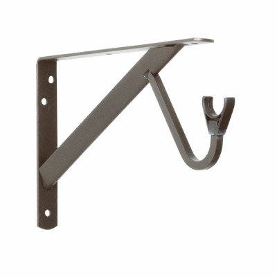 Shelf & Rod Bracket, Bronze, 11-1/4 In.