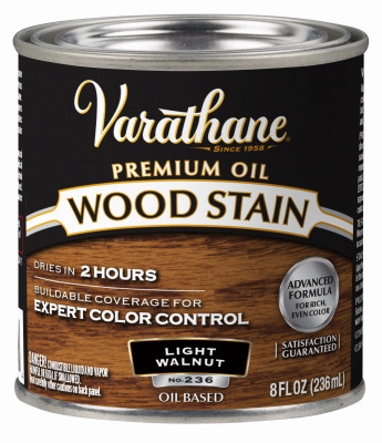 Light Walnut Premium Oil-Based Interior Wood Stain, 1/2-Pt.
