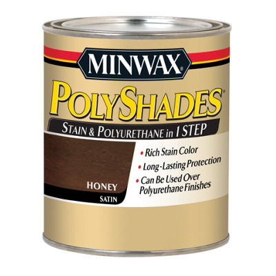 Polyshades Wood Finish + Polyurethane, Honey Satin, Qt.