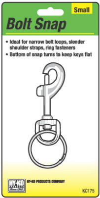 Bolt Snap with Split Ring, Small (5 pieces)