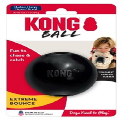 Extreme Ball Dog Toy, Black, Medium & Large Dogs, 3 In.