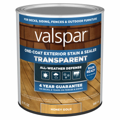 One-Coat Transparent Stain & Sealer, Honey Gold, 1 Qt.