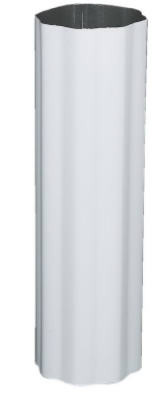 Gutter Downspout, Corrugated Round, White Aluminum, 4 In. x 10 Ft. (10 pieces)