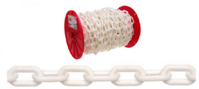 #6 White Plastic Chain, 100 Ft.