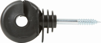 Electric Fence Insulator, Screw In, Wood Post, Black, 25-Pk.