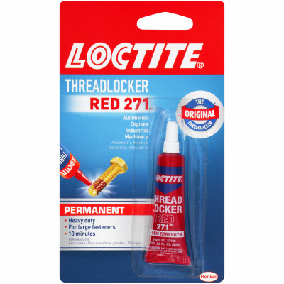 Loctite Threadlocker Red 271 Permanent, Red Adhesive, 0.2 fl oz Tube