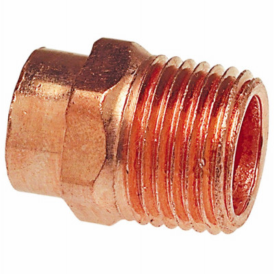 Copper Pipe Adapter, 3/4 x 1/2 In. CxM