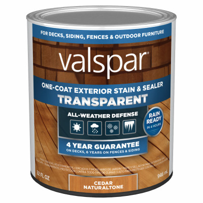 One-Coat Transparent Stain & Sealer, Cedar Natural Tone, 1 Qt.