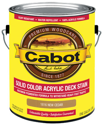 Solid Color Acrylic Deck Stain, Cedar, 1-Gallon